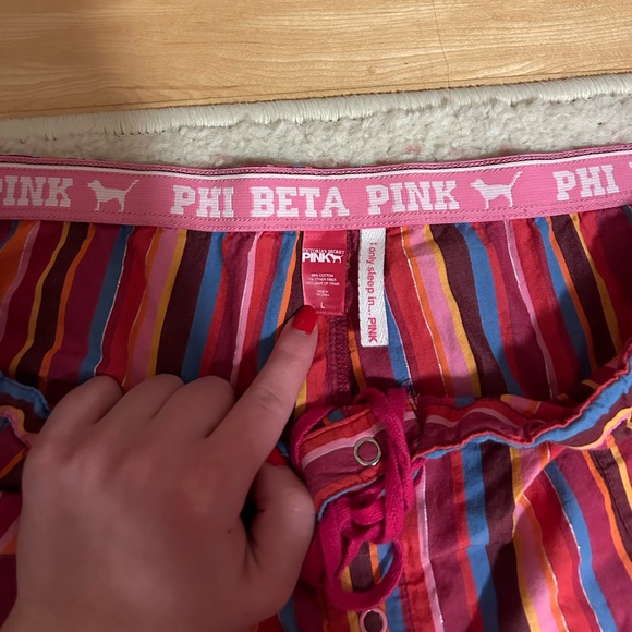 Pink Phi Beta striped pj pants - Picture 3 of 3